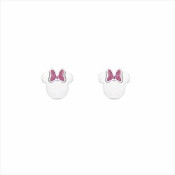 Pendientes Disney Acero ST0049P Minnie Lazo Rosa