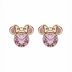 Disney 9kt guld øreringe 9K0002P Minnie Pink Zirkoner