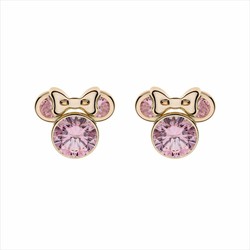 Orecchini Disney in oro 9kt 9K0023P Minnie Zirconi rosa