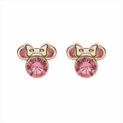 Pendientes Disney Oro 9kts 9K0027P Minnie Circonitas Fucsia