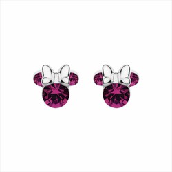 Pendientes Disney Plata AG0019P Minnie Piedras Burdeos