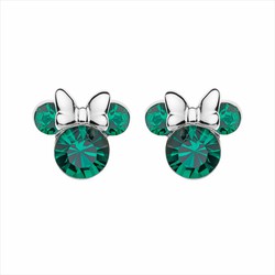 Boucles d'oreilles Disney Argent AG0022P Minnie Pierres Vertes