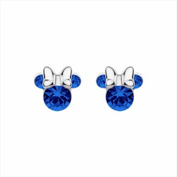 Disney Silber Ohrringe AG0026P Minnie Blaue Steine