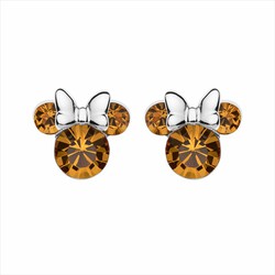 Pendientes Disney Plata AG0028P Minnie Piedras Naranja