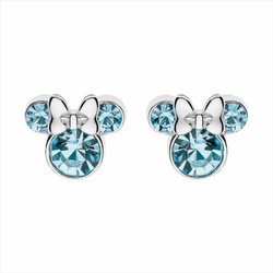 Disney Silber Ohrringe AG0031P Minnie Blaue Steine