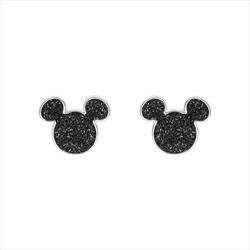 Pendientes Disney Plata AG0043P Mickey Negro