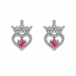 Pendientes Disney Plata AG0073P Corazón Princesa