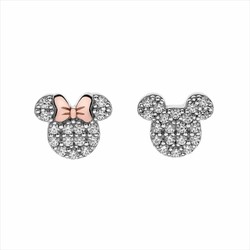 Disney Ohrringe Silber Bicolor Rosa AG0010P2 Minnie&Mickey