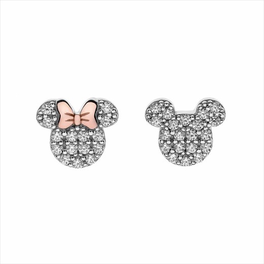 Disney Orecchini Argento Bicolore Rosa AG0010P2 Minnie&Topolino