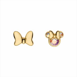 Pendientes Disney Plata Dorada AG0037P2 Minnie Lazo