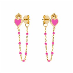 Pendientes Disney Plata Dorada AG0075P Corazón Princesa