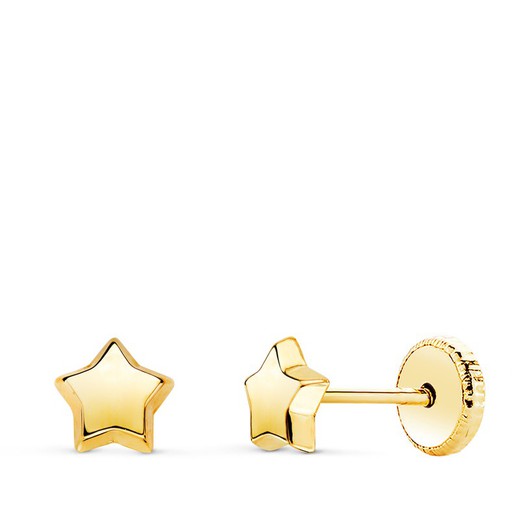 Pendientes Estrellas Lisos Oro 18kts 5,5x5,5mm N6945-4AT