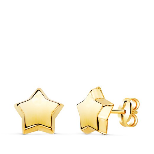 Pendientes Estrellas Lisos Oro 18kts 8x8mm N6945-6AP