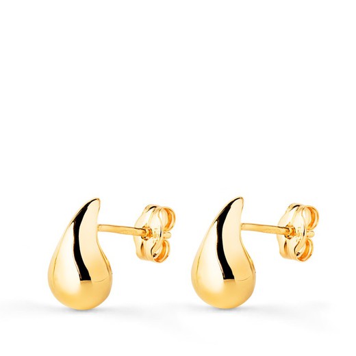 Pendientes Gota Lisa Brillo Oro 18kts 10x6mm 21382