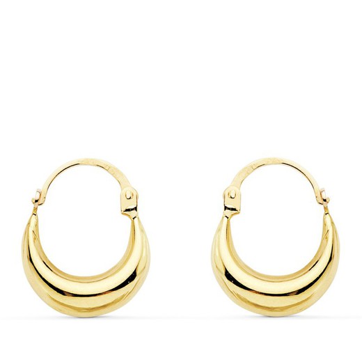 Black Morcilla Gold Hollow Earrings 18kts 13x4mm 18960