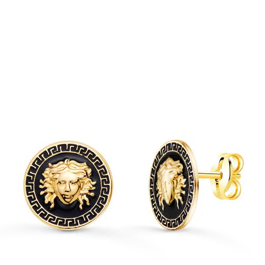 Pendientes Medusa Greca Oro 18kts 12mm 21379