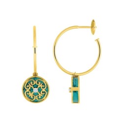Pendientes Oro 18kts (18)2.5510.20 Babylone 5.06 Turquesa 0.08ct GH SI Diamantes
