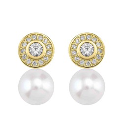 Pendientes Oro 18kts Argyor MRM 10mm (18)75A0104ZP-10mm Circonitas Perlas