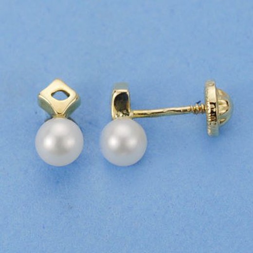 Kolczyki z perłami ze złota 18-karatowego 319-9980