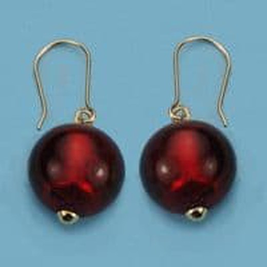 18kt Gold Murano Ball Earrings with Hook Closure 15346