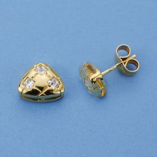 Ohrringe aus 18-karätigem Gold, Zirkonia, 10 x 8 mm, 10646