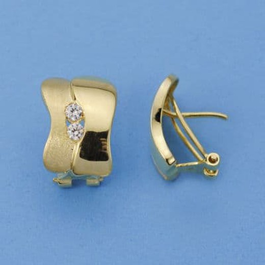 Ohrringe aus 18-karätigem Gold, Zirkonia, 15 x 12 mm, 11785