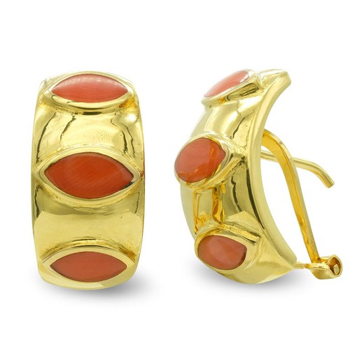 18kt Gold Earrings Fine Coral 7555-1
