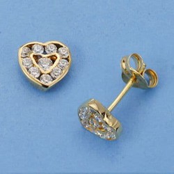 Pendientes Oro 18kts Corazon 7X7mm 8781