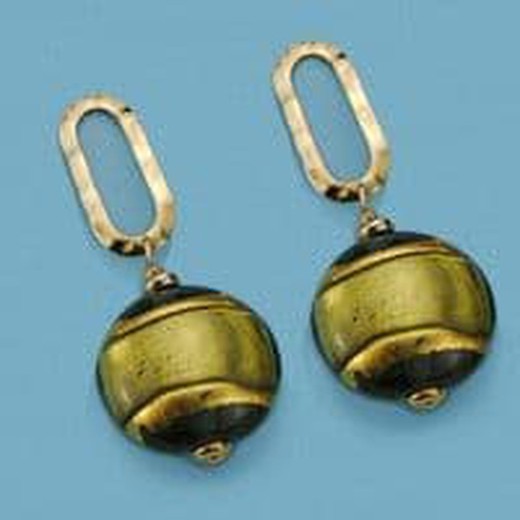 Boucles d'oreilles en verre de Murano en or 18 carats 15502