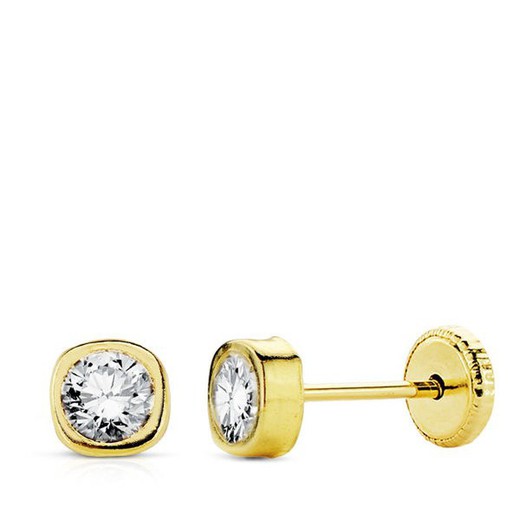 Boucles d'oreilles carrées en or 18 carats 10659