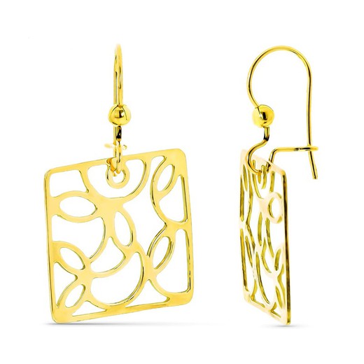 18kt Gold Openwork Square Earrings 11796