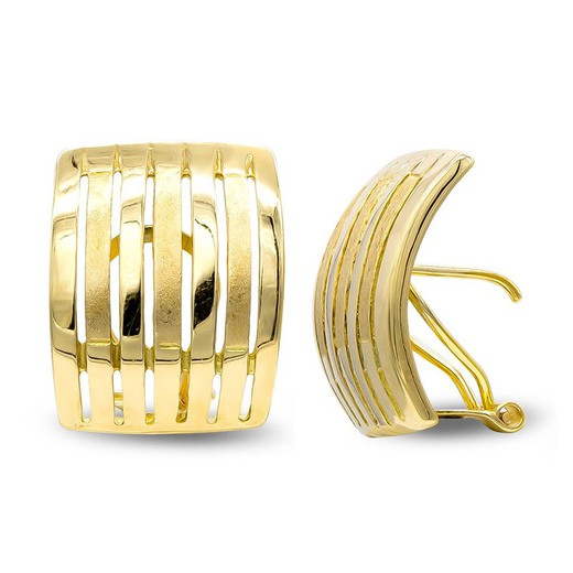Matte 18kt Gold Earrings with Omega Clasp 20012-1