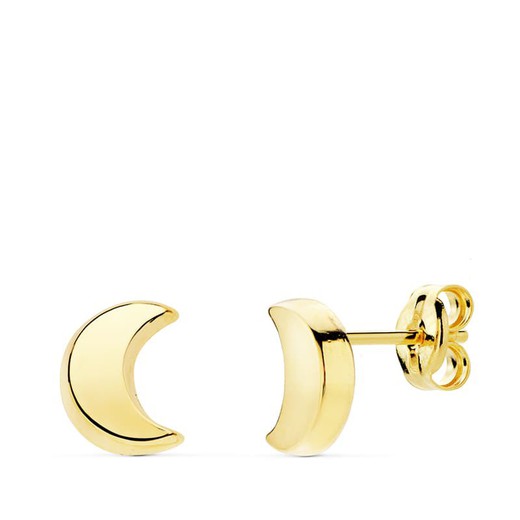 18kts Gold Half Moon Earrings 6.5X5mm 18938