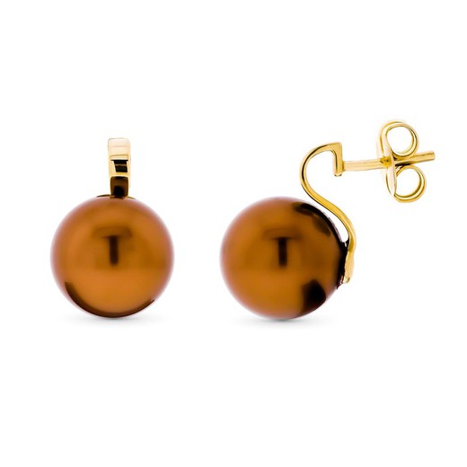 Ohrringe aus 18-karätigem Gold, Perle, 12 mm, 16 x 12 mm, 15602