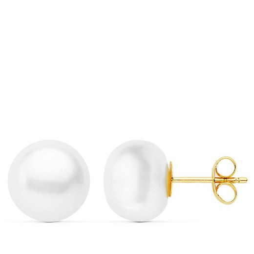 Boucles d'oreilles bouton perle en or 18 carats 9-9,5 mm pression 18885