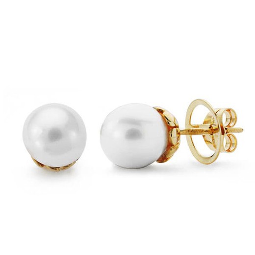 18kt Gold Earrings Cultured Pearl 10mm 11910