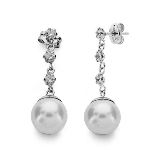 Boucles d'oreilles en or 18 carats perle de culture 25X8mm 15871