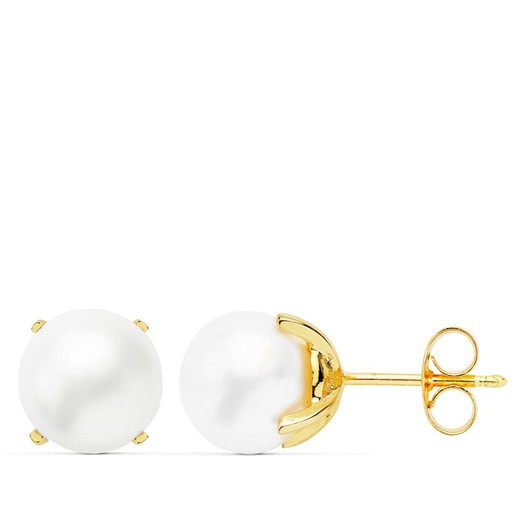 18kt Gold Earrings Cultured Pearl 8-8.5mm 11905-OA