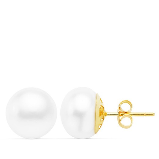 18kt Gold Baroque Cultured Pearl Earrings 11-12mm 15686