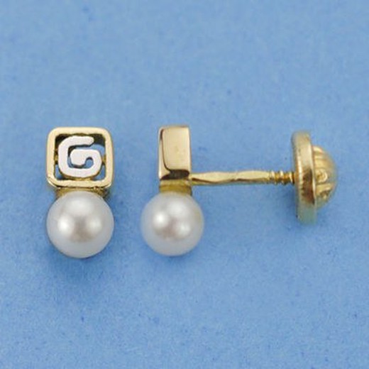 18kt Gold Pearl Earrings G 18083