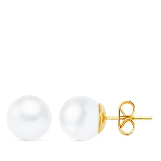 18kt Gold Earrings Cultured Pearls 9-9.5mm 15444