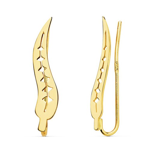 Kletterblatt-Ohrringe aus 18-karätigem Gold, 22 x 4 mm, 21125