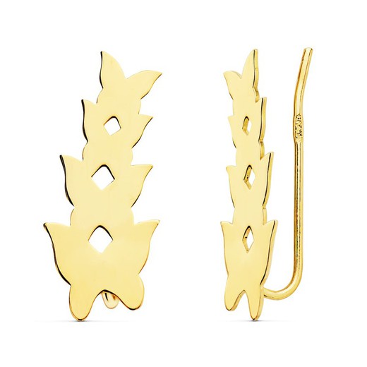 18kt Gold Climbing Butterflies Earrings 20X9mm 21123