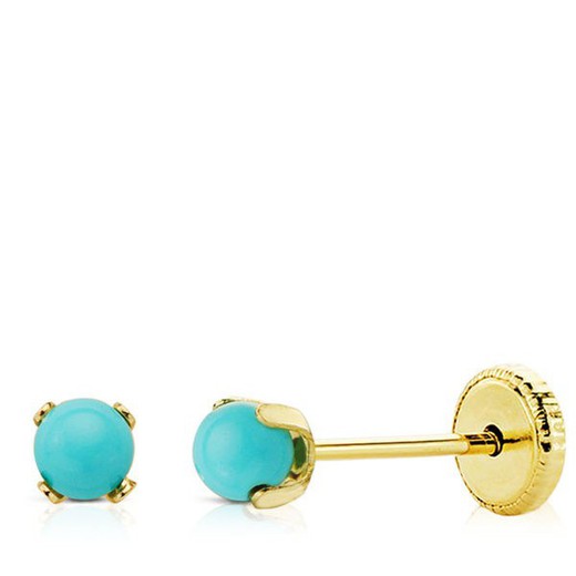 18kts Gold Turquoise Earrings 8695-T