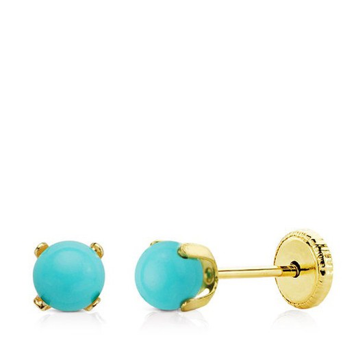 18kt Gold Turquoise Earrings 8696-T