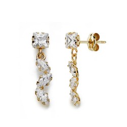 Pendientes Oro 9kts 19x4mm 9K18555 Circonitas