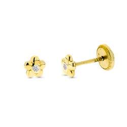 Pendientes Oro 9kts 4mm 9KP1907-OAT Diamantes