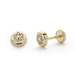 Pendientes Oro 9kts 5,5mm 9K18308 Circonitas