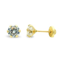 Pendientes Oro 9kts 5mm 9K18175 Circonita