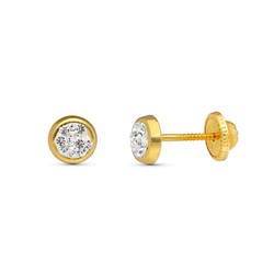 Pendientes Oro 9kts 5x5mm 9K18179 Circonitas